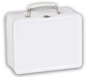  Metall Koffer in weiß mit Tragegriff und Metallschließe - Bild 1 von 2