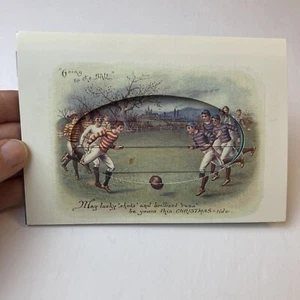 Tarjeta de felicitación cromolitógrafo de fútbol de Navidad de 1875 colección del Museo de la FIFA - Imagen 1 de 8