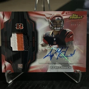 2014 Topps Finest Rookie Red Refractor #08/75 AJ McCarron RPA Patch Auto RC - Picture 1 of 8