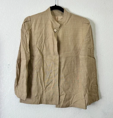 I.Magnin Nipon Coature One Button Blazer Jacket Mandarin Collar Brown Size 12 - Image 1 of 4