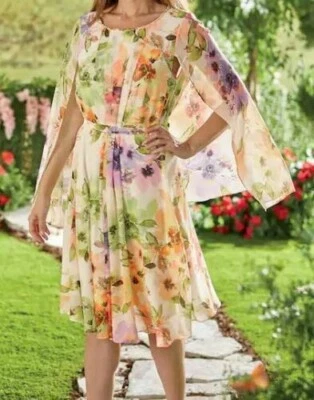 size 14 Daydream Floral Cape Dress from Seventh Avenue new - Image 1 of 4