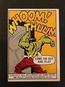 1966 Donruss MARVEL SUPER HEROES Incredible Hulk #49 -- Come On Out and Play! - Picture 1 of 3