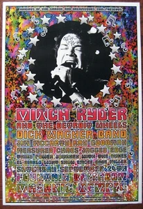 MITCH RYDER SIGNED DETROIT WHEELS CARL LUNDGREN MASONIC TEMPLE CONCERT POSTER - Imagen 1 de 2