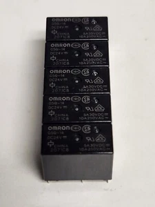 LOT OF 5 OMRON G5Q 14 DC24V 5 AMP 30 VDC 24 VDC 10 AMP 250 VAC 10 Relay 2071C8 - Picture 1 of 7