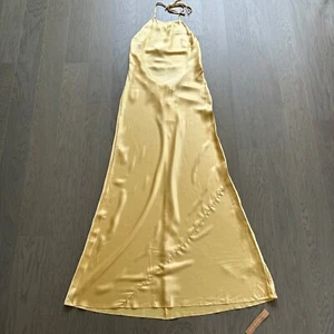 Reformation Jeany Silk Dress Yellow Sunshine Maxi Halter - LARGE - with tags - Bild 1 von 13