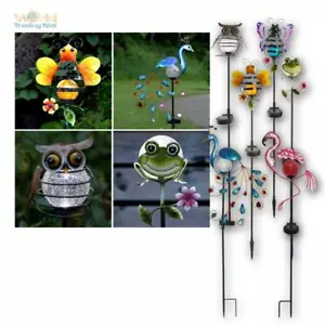 Solar LED Garten-Deko, Gartenstab SICILY Glas-Kugel Tiere Solarstab Solarleuchte - Bild 1 von 13