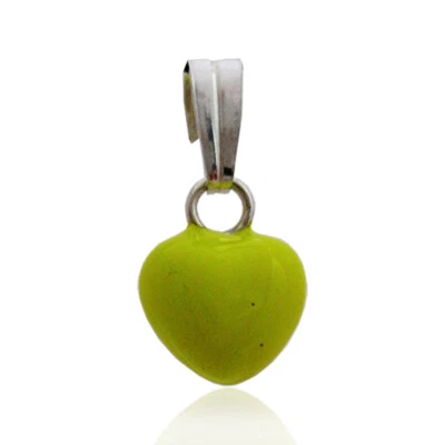 Ciondolo cuore mm 13x11 in argento 925 smaltato giallo - Immagine 1 di 2