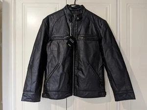 Winco Herren schwarz Leder Biker Jacke Größe L neu mit Etikett Motorrad Moto Rocker Stil - Bild 1 von 15