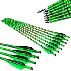 20 22 Inch Carbon Crossbow Bolts Arrows Archery Hunting 100 Grain Points 12PC