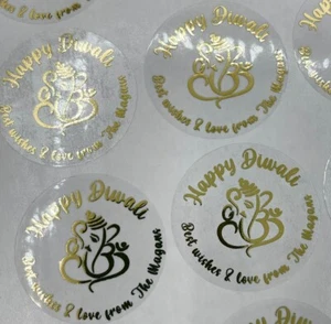 Ganesh Diwali Stickers, Happy Diwali Stickers, Personalised Diwali Stickers - Picture 1 of 5