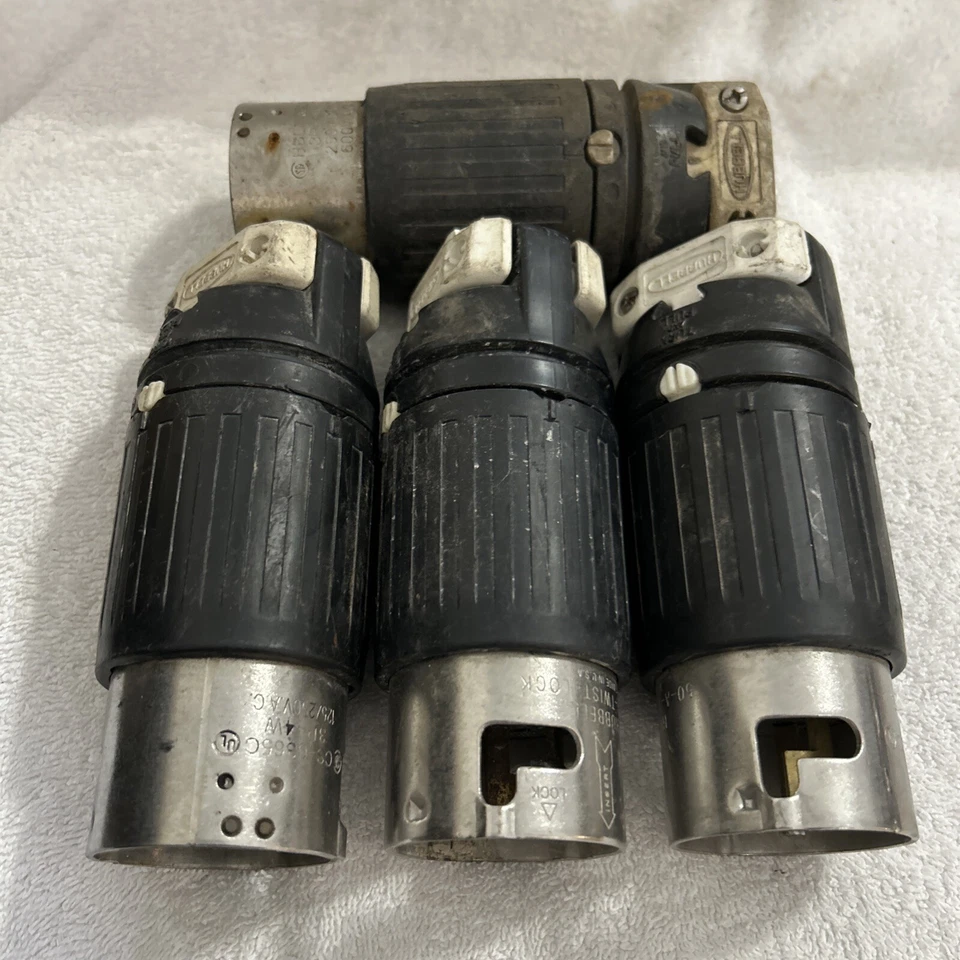 (4) Hubbell CS8265C Twist-Lock Industrial Male Plug 2P 3Wire 250VAC 50A - Image 1 of 1