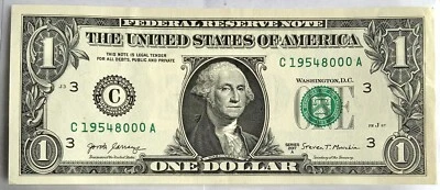 2017 A 1954 August $1 Dollar Bill Fancy Serial Birthday Anniversary Note - Image 1 of 2