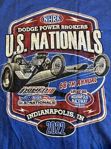 NHRA DRAG RACING OFFICAL 2022 US NATIONALS RETRO EVENT SHIRT SIZE LARGE - Picture 1 of 4