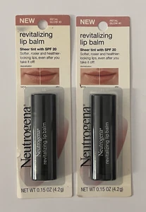 Neutrogena Revitalizing Lip Balm Sheer Tint SPF 20, # 40 Petal Glow, Pack of 2 - Picture 1 of 2