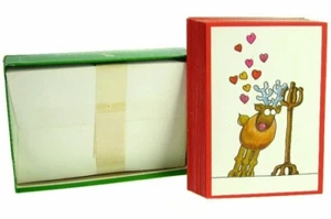 VINTAGE 1978 Recycled Paper Products Bulloch Reindeer NEW Christmas Cards w/Box - Picture 1 of 2