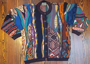 Coogi Australia Crewneck Button Down Sweater Jacket Tag SMALL - Picture 1 of 9