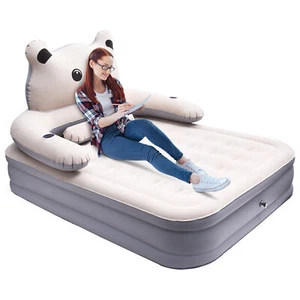 Flylapdo King Size Air Mattress With Headboard Camping Airbed W/Electric Pump - Picture 1 of 14