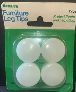 VTG 1” Tube 16 Round Dome Foot Natural Chair Insert Leg Glides Tip Caps Plastic - Picture 1 of 4