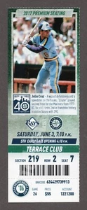 2017 Seattle Mariners vs Tampa Bay Rays 6/3 MINT CLUB Ticket JULIO CRUZ - Bild 1 von 1