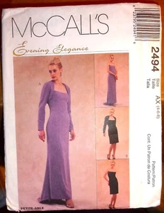 McCALL'S Misses' EVENING DRESS Shrug Sewing Pattern 2494 UNCUT Size AAX (4-6-8) - Picture 1 of 2