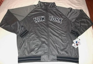 Chaqueta de punto de pista de los Yankees de Nueva York con cremallera completa majestuosa atletismo gris MLB - Imagen 1 de 5