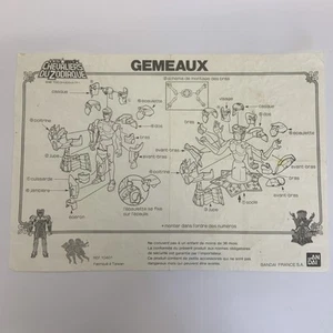 Vintage Knights Of The Zodiac Saint Seiya Original Notice Gemini Bandai 1987 - Picture 1 of 2