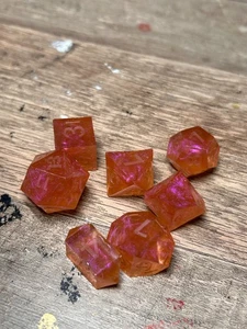 RAW* Dice: Magenta Color-Shift _ Resin-Cast Dice Set  *See Description* D&D - Picture 1 of 3