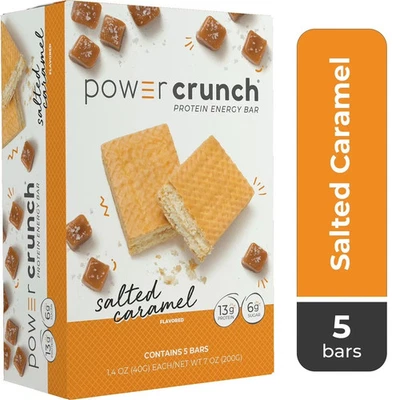 Barritas energéticas proteicas originales Power Crunch, caramelo salado, 1,4 oz, 5 unidades Foto 1 de 3