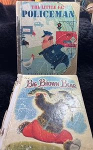 Vintage The Little Fat Policeman Little Golden Book Big Brown Bear Lot TLC - Picture 1 of 7