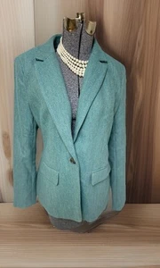 NEW Ann Taylor Loft Blazer Size 8 Herringbone Suit Jacket Pockets Easy Care - Picture 1 of 24