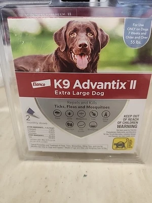 K9 Advantix II Flea and Tick Prevention for XLarge Dogs over 55 lbs (2 Doses) - Image 1 of 2