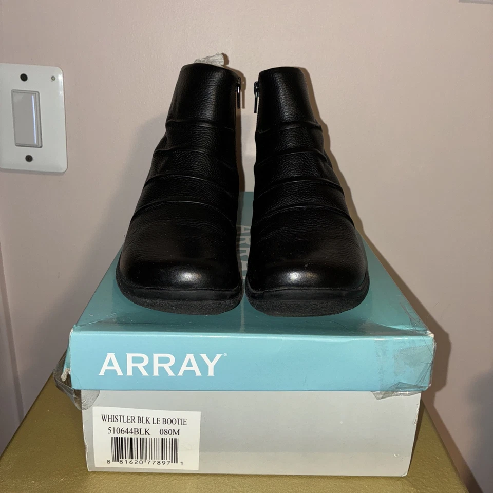 Array Mujer Negro Botines Botines SILBATO Cuero Superior 8M con Caja Foto 1 de 4