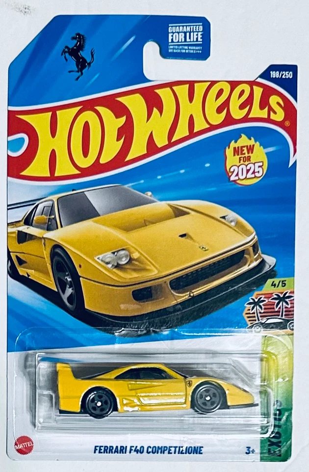 2025 Hot Wheels Yellow Ferrari F40 Competizione 4/5 Exotics - Image 1 of 1