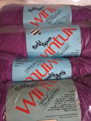 Vintage Soft Spun Wintuk Yarn "Amethyst" 6 Skeins - Image 1 of 3