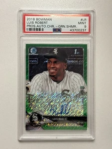 2018 Bowman Chrome 1st Luis Robert Auto Green Shimmer Refractor /99 PSA 9 Mint - Picture 1 of 2
