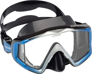 Cressi Since 1946 Liberty Triside SPE Diving Mask Black-Black/Blue DS455020 - Picture 1 of 7