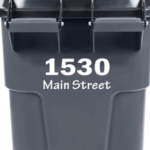 Custom Garbage Can Address Decal | Personalized Outdoor House Number Sticker - Picture 1 of 2