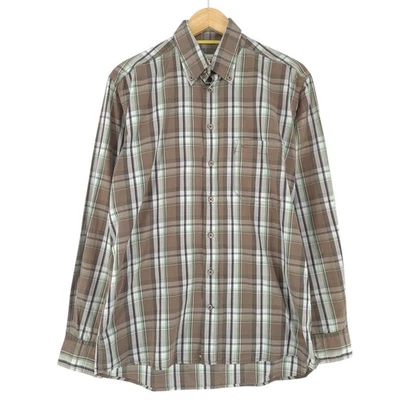 Camisa De Hombre Camel Active A Cuadros De Franela De Algodón Talla M - Imagen 1 de 4