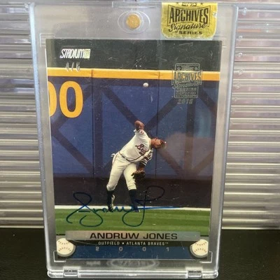#4/5 2015 Topps Archives Signature Andruw Jones Auto 2001 Stadium Club Buyback - Image 1 of 2
