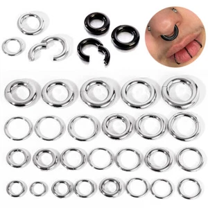 1 Pc Surgical Steel Punk Large Gauge Earrings Nose Septum Ring Piercing Jewelry - Picture 1 of 33