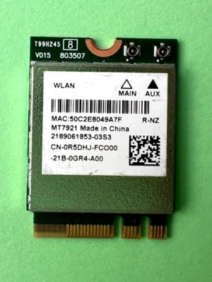 Dell Wireless 0R5DHJ  MediaTek MT7921  WIFI6 M.2 802.11AX Bluetooth 5.2 - Bild 1 von 2