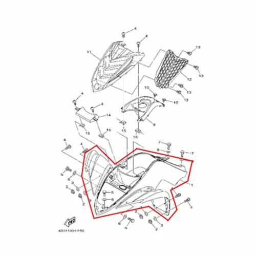 NEW OEM YAMAHA RAPTOR 90 FRONT FENDER ASSEMBLY WHITE Foto 1 de 1