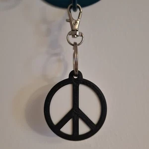 Nuclear Disarmament Peace Symbol Key Chain Custom Colour Options Keyring 45mm - Picture 1 of 7