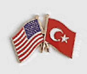 🇹🇷/ 🇺🇸 Turkey Friendship with US Flag Lapel Pin - Picture 1 of 1