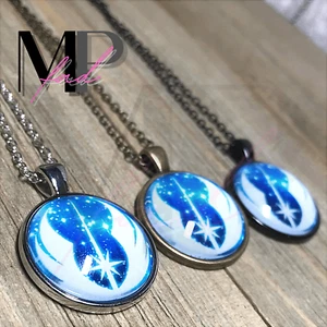 Star Wars Cabochon Pendant Necklace Jedi Order Silver Black Bronze AURORASKY - Picture 1 of 7