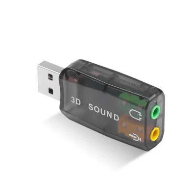 Sound Card 3D Mic Speaker Virtual Audio Adapter External 5.1 Channel for Laptop - Image 1 of 4