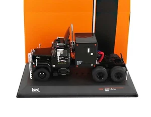 1966 MACK R-SERIES TRACTOR TRUCK 3-ASSI MATT BLACK 1:43 SCALE BY IXO - Picture 1 of 6