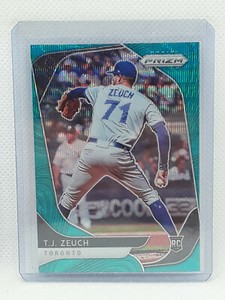 T.J. Zeuch 2020 Panini Prizm Baseball - TEAL WAVE #3 RC - Toronto Blue Jays