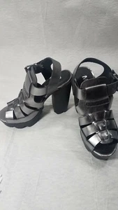 Mia Glitzy Chunky High Heel Strappy Size 7 - Picture 1 of 9