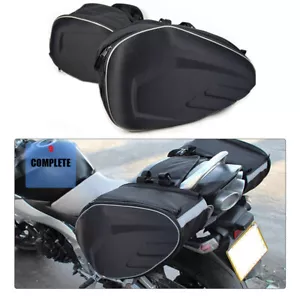 Borsa laterale per moto borsa da sella borsa bagaglio impermeabile nera universale - Foto 1 di 15